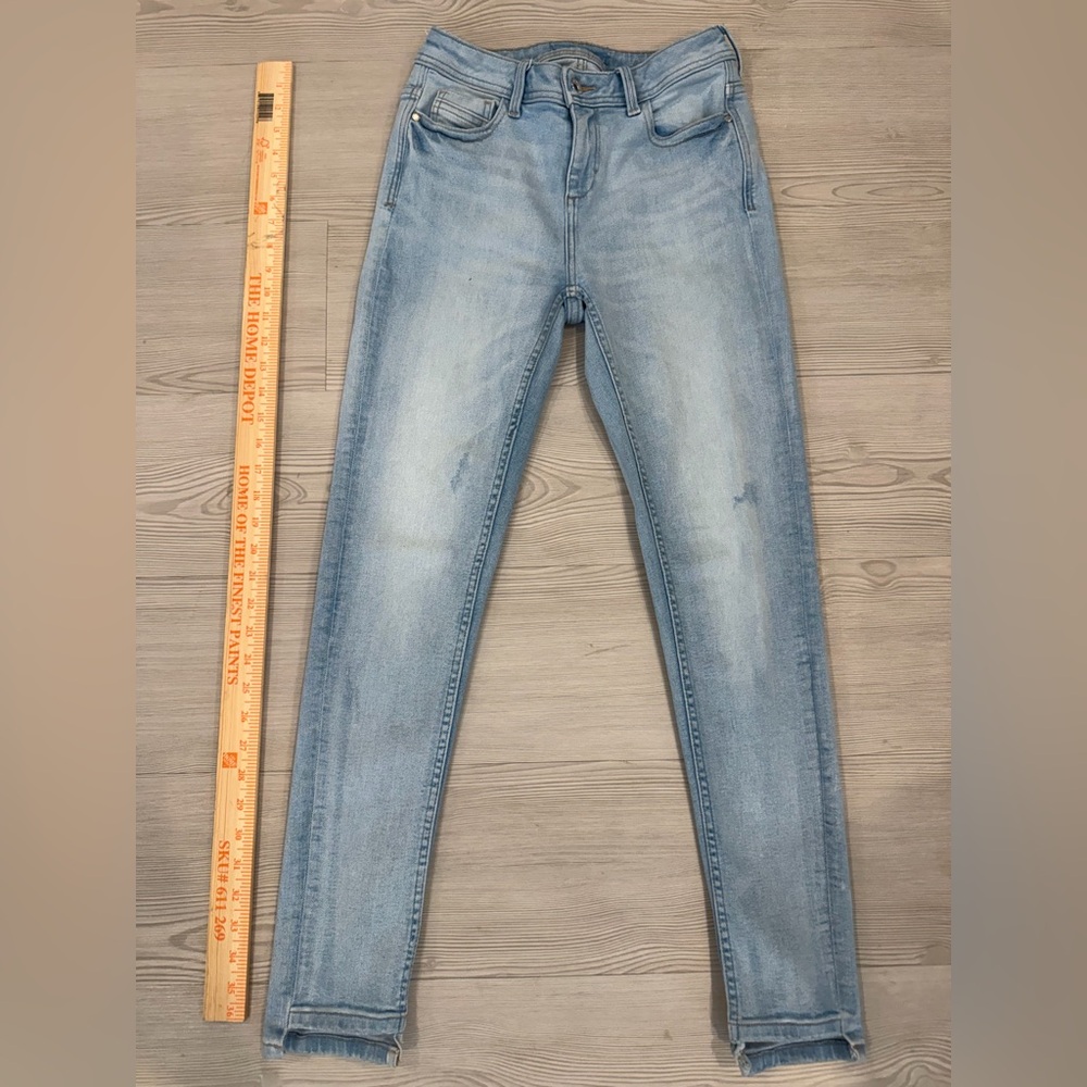 Zara Light Blue Denim Button Jeans for girls